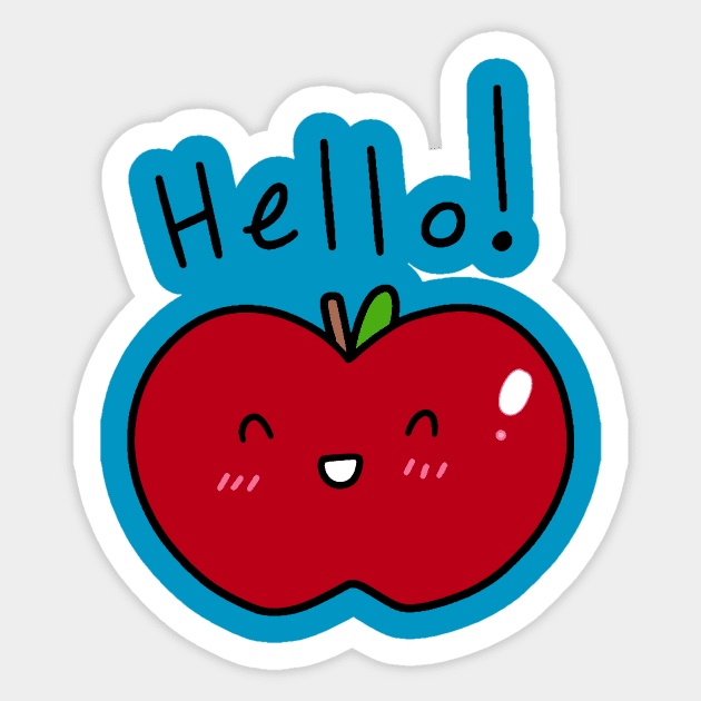 Hello! Apple Sticker by saradaboru